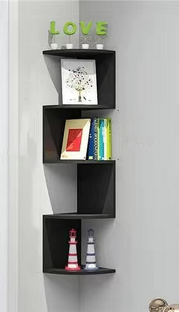 Amazon｜壁を傷つけない ウォールシェルフ 天然木 三角コーナー